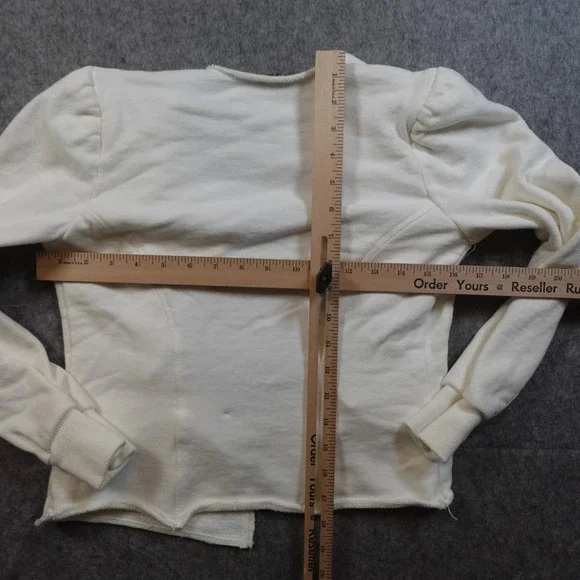 Drew Cardigan Womens Extra Small White Knit Cotton Open Front Sweater Casual - Picture 6 of 9